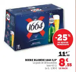 U Express Biere blonde 1664 5,5° offre