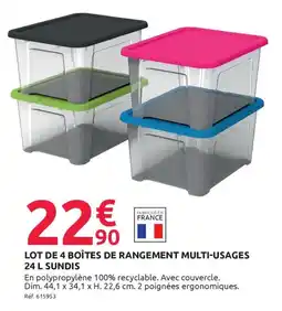 Mr Bricolage Lot de 4 boîtes de rangement multi-usages sundis offre