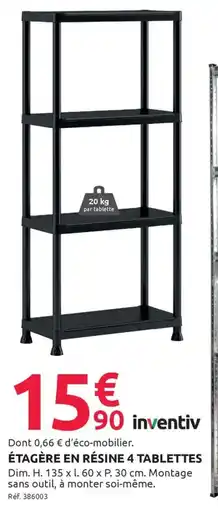 Mr Bricolage Étagère en résine 4 tablettes inventiv offre