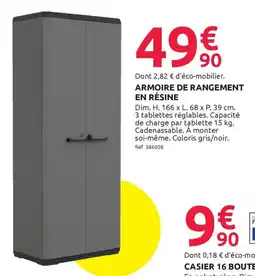 Mr Bricolage Armoire de rangement en résine offre