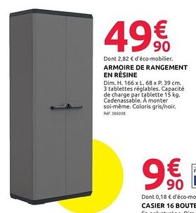 Mr Bricolage Armoire de rangement en résine offre