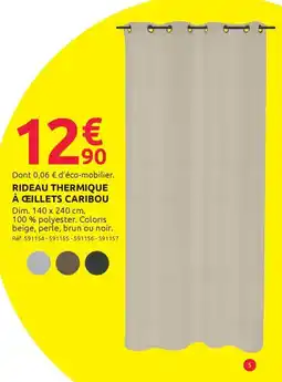 Mr Bricolage Rideau thermique à ceillets caribou offre