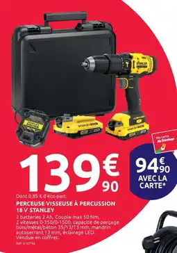 Mr Bricolage Perceuse visseuse à percussion 18 v stanley offre
