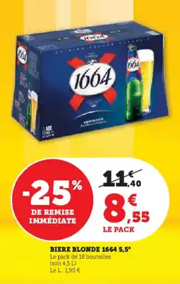 Super U Biere blonde 1664 5,5° offre