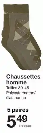 Zeeman Chaussettes homme offre