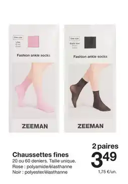 Zeeman Chaussettes fines offre