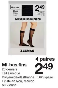 Zeeman Mi-bas fins offre