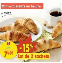 Maximo Lot de 2 sachets de 10 mini-croissants, crus, au beurre offre