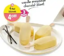 Maximo 4 Maxi-bâtonnets vanille enrobage chocolat blanc offre