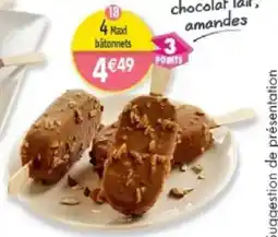Maximo 4 Maxi-bâtonnets vanille enrobage chocolat lait, amandes offre
