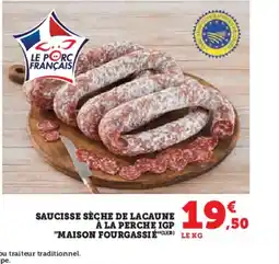 Hyper U Saucisse sèche de lacaune à la perche igp maison fourgassié offre