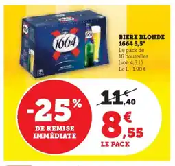 Hyper U 1664 Biere blonde offre