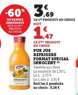 Hyper U INNOCENT Pur jus refrigere format special offre