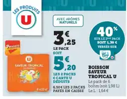 Hyper U U Boisson saveur tropical offre