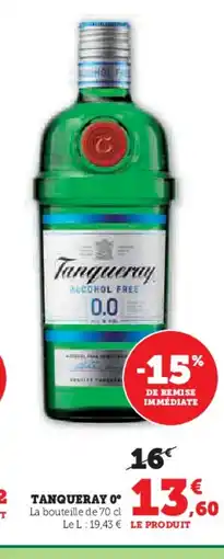 Hyper U TANQUERAY 0° offre
