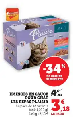 Hyper U Eminces en sauce pour chat les repar plaisir offre