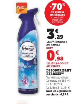 Hyper U FEBREZE Desodorisant offre