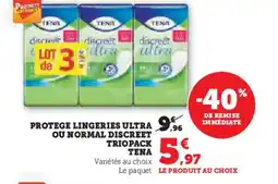 Hyper U TENA Protege lingeries ultra ou normal discree triopack offre