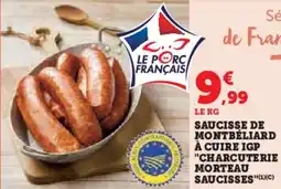 Hyper U Saucisse de montbéliard à cuire igp charcuterie morteau saucisses offre