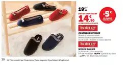 Hyper U ISOTONER Chaussons femme offre