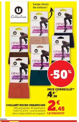 Hyper U Collant micro opaque 60d offre
