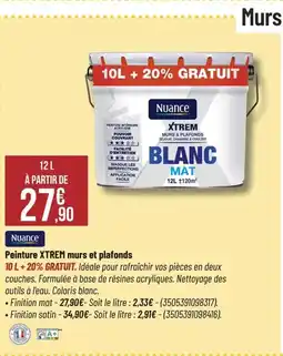 Bricorama NUANCE Peinture XTREM murs et plafonds offre
