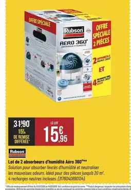 Bricorama RUBSON Lot de 2 absorbeurs d'humidité Aéro 360° offre