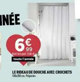Centrakor Le rideau de douche avec crochets offre