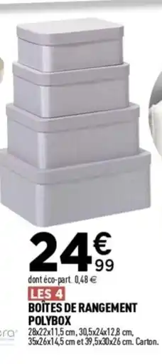 Centrakor Boîtes de rangement polybox offre
