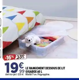 Centrakor Le rangement dessous de lit 99 gigabox offre