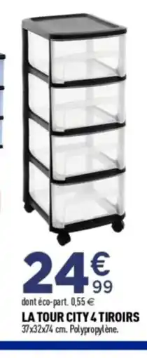 Centrakor La tour city 4 tiroirs offre