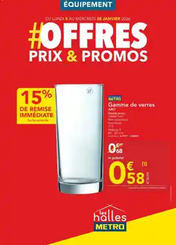 METRO Gamme de verres offre