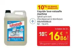 METRO SOLIVAISSELLE Liquide lave-vaisselle machine offre