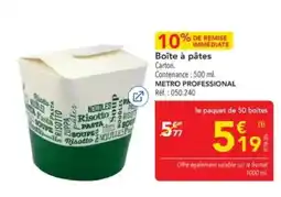 METRO METRO PROFESSIONAL Boîte à pâtes offre