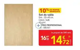 METRO METRO ROFESSIONAL Set de table offre