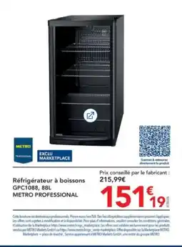 METRO METRO PROFESSIONAL Réfrigérateur à boissons GPC1088 offre