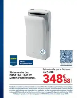 METRO METRO PROFESSIONAL Sèche-mains Jet offre