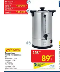 METRO METRO PROFESSIONAL Percolateur offre
