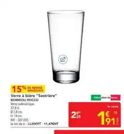 METRO BORMIOLI ROCCO Verre à bière Sestrière offre