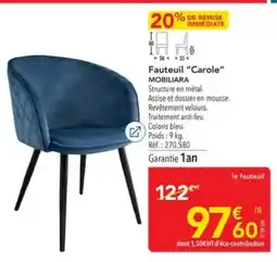 METRO MOBILIARA Fauteuil Carole offre