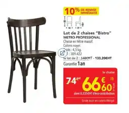METRO METRO PROFESSIONAL Lot de 2 chaises Bistro offre