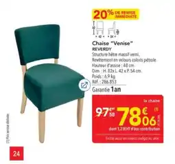 METRO REVERDY Chaise Venise offre
