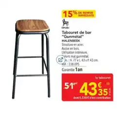 METRO HALENBEEK Tabouret de bar Gunmetal offre