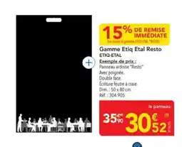 METRO ETIQ-ETAL Gamme Etiq Etal Resto offre