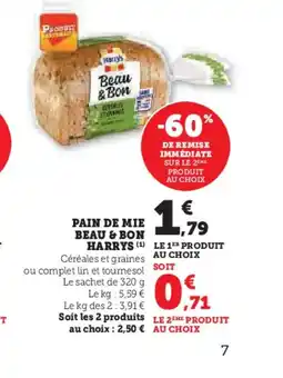 Super U HARRYS Pain de mie beau & bon offre