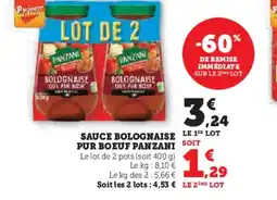 Super U PANZANI Sauce bolognaise pur boeuf offre