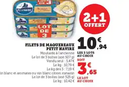 Super U PETIT NAVIRE Filets de maquereaux offre