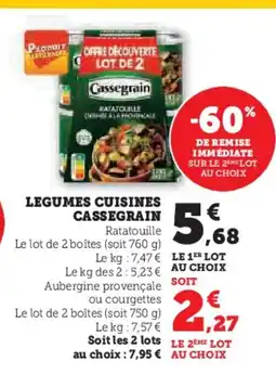 Super U Legumes cuisines cassegrain offre