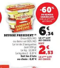 Super U PRESIDENT Beurre offre