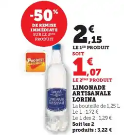 Super U LORINA LImonade artisanale offre